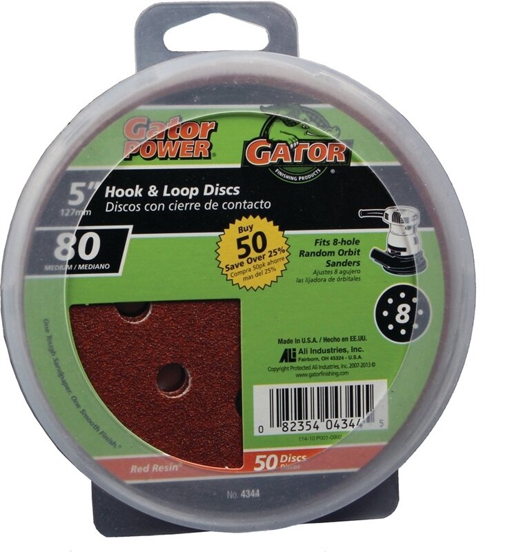 GATOR 5" 8-HOLE HLOOP DISCS 80GRIT 50PK