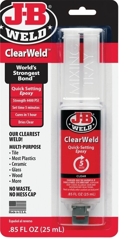 J-B CLEAR WELD 25ML DUAL SYRINGE