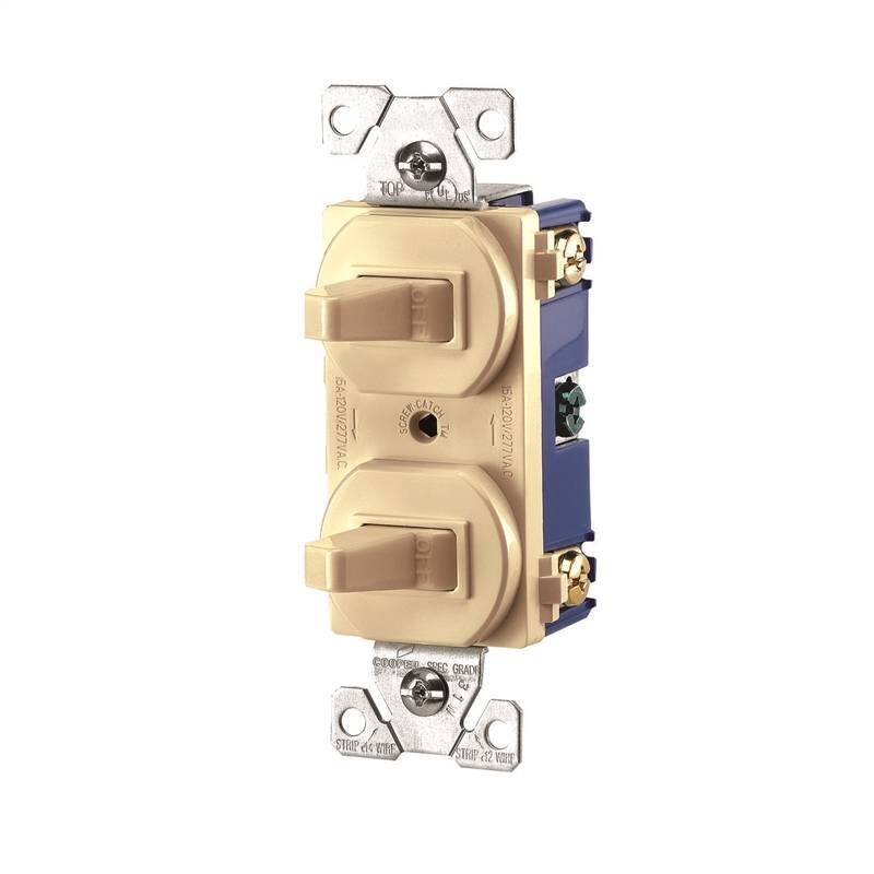 DUPLEX TOGGLE SWITCH WHITE 15A COMB
