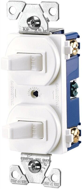 DUPLEX TOGGLE SWITCH WHITE COMB