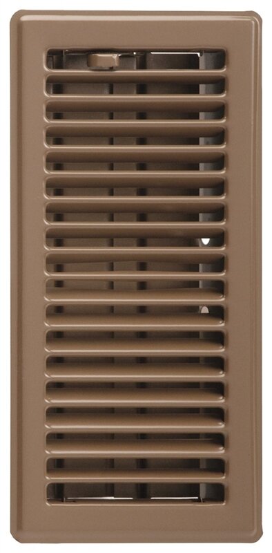4" X 8" Metal Floor Register Brown