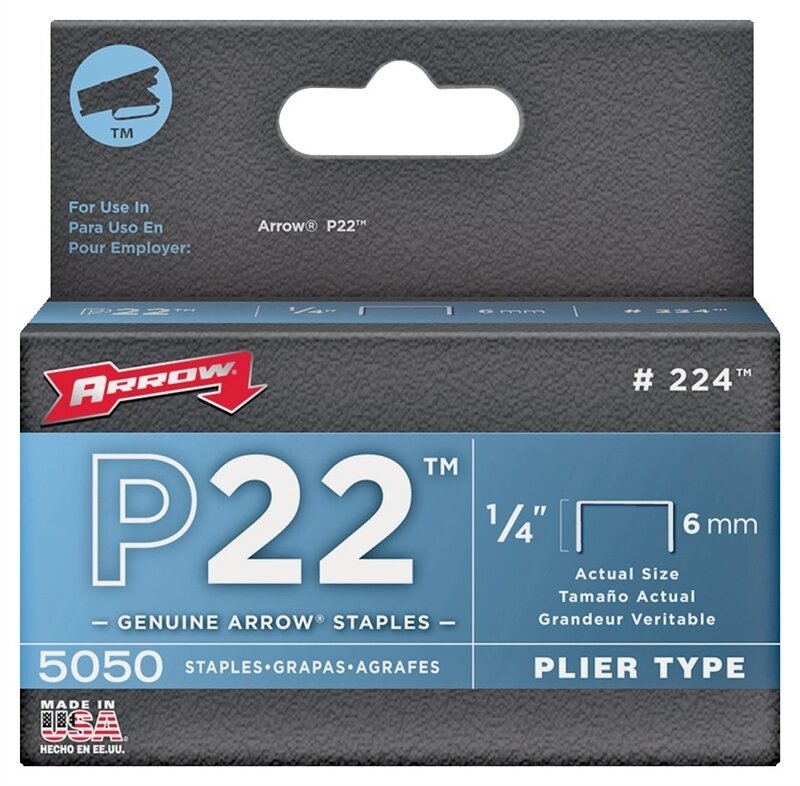 P22 STEEL STAPLES 1/4" 6MM #224