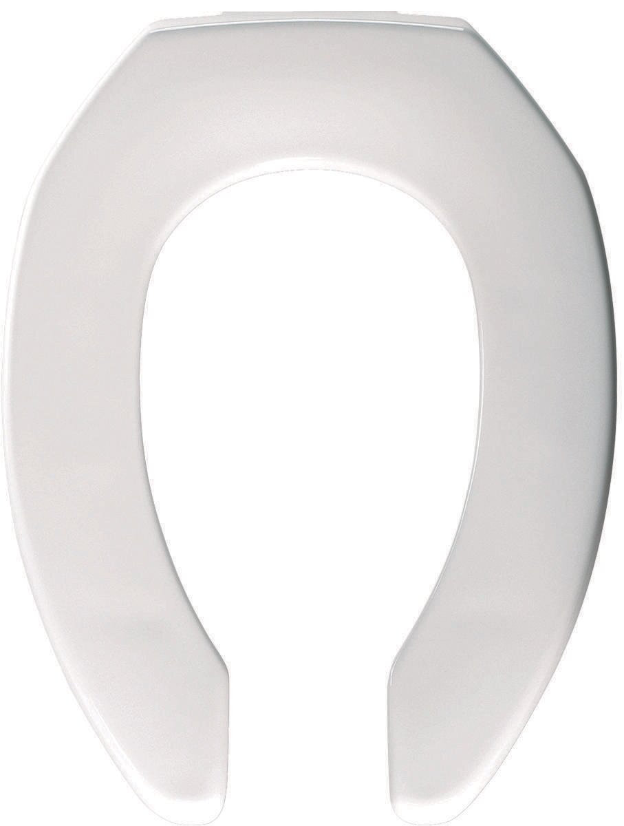 Elongated Toilet Seat Commercial White Plastic