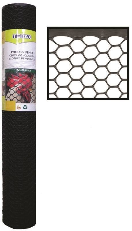 '4''X50'' BLACK PLASTIC POULTRY FENCE TENAX'