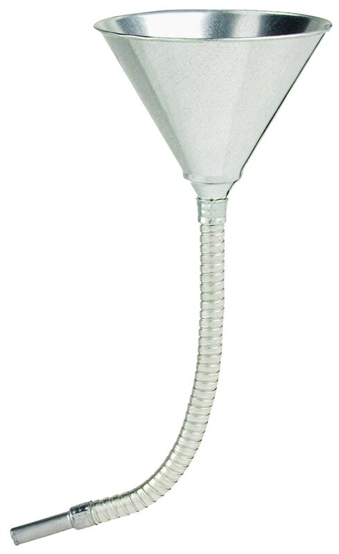 METAL FUNNEL W SCREEN & 12" FLEX HOSE