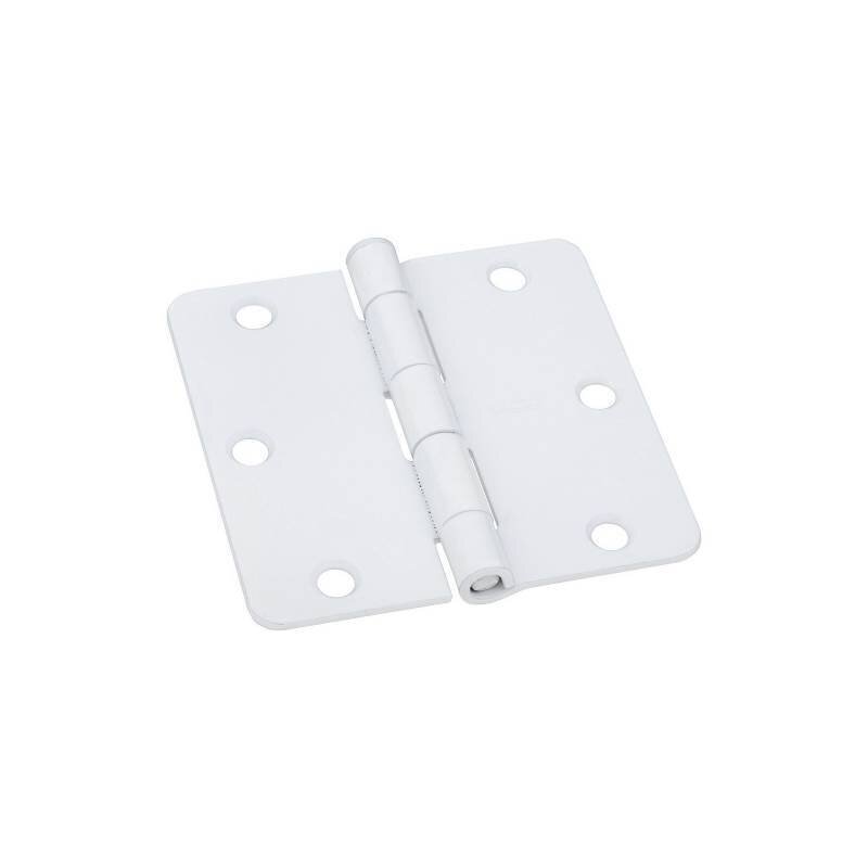 3-1/2" BUTT HINGE 1/4" RADIUS WHITE