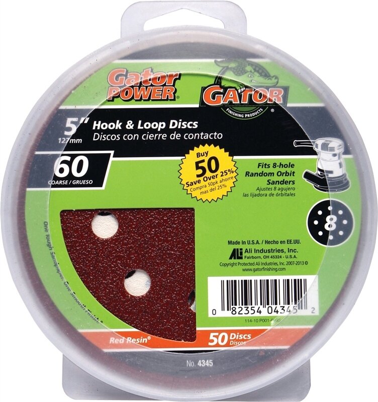 GATOR 5" 8-HOLE HLOOP DISCS 60GRIT 50PK