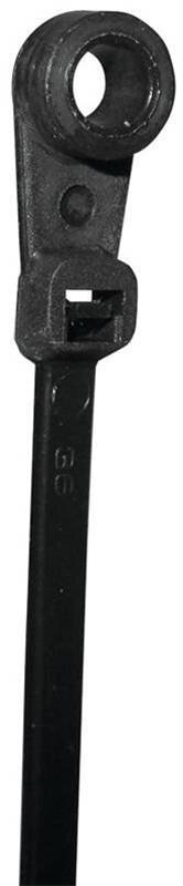 7.5" CABLE TIE BLACK 100PC W HEAD