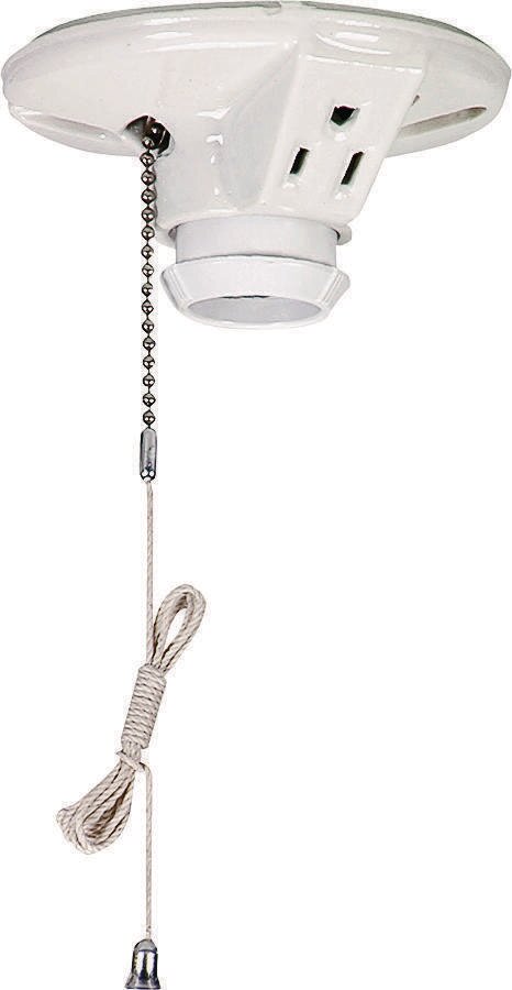 PORCELAIN LAMPHOLDER W OUTLET