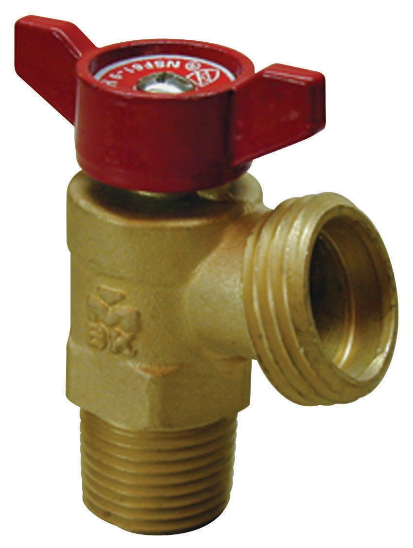 1/2" Boiler Drain Ball Valve Red 1/4 Turn