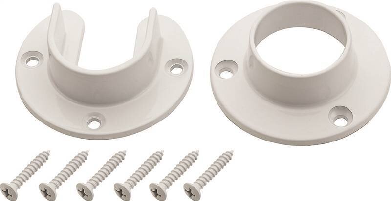 CLOSET ROD FLANGE SET WHITE STANLEY