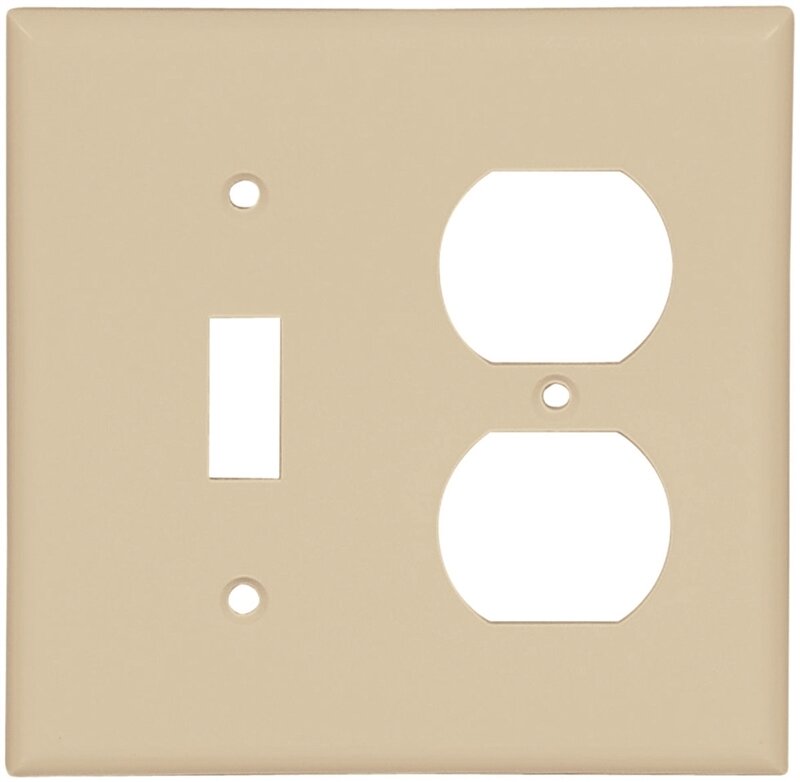 DOUBLE DUPLEX-TOGGLE PLATE IVORY