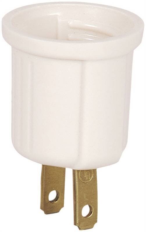 SOCKET ADAPTOR 125V PLUG X MED BASE