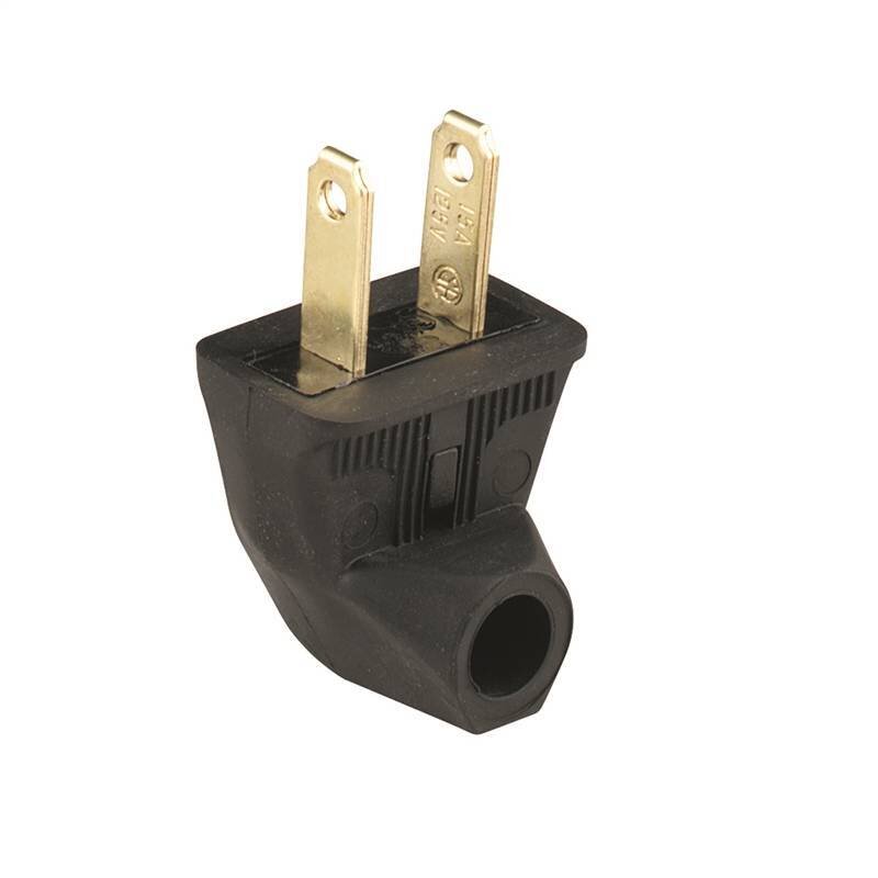 ANGLE PLUG 2 WIRE BLACK