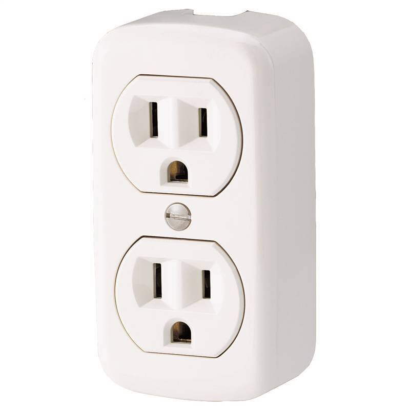 DUPLEX RECAPTACLE WHITE SURFACE MOUNT