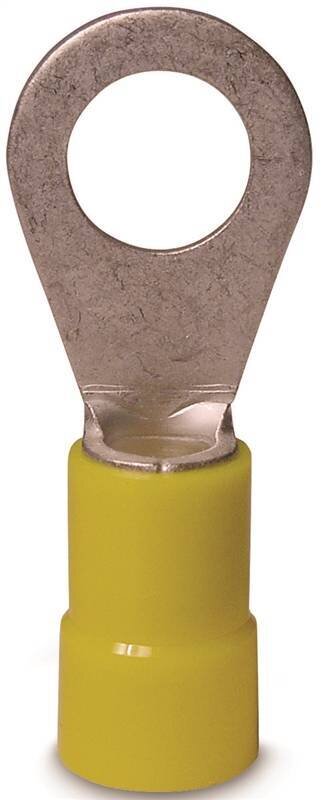 RING TERMINAL YELLOW 1/4" 12-10G 14/PK