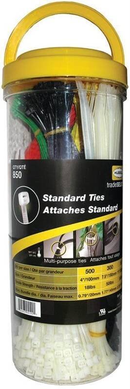 MULTI SIZE CABLE TIES, 850 PIECES