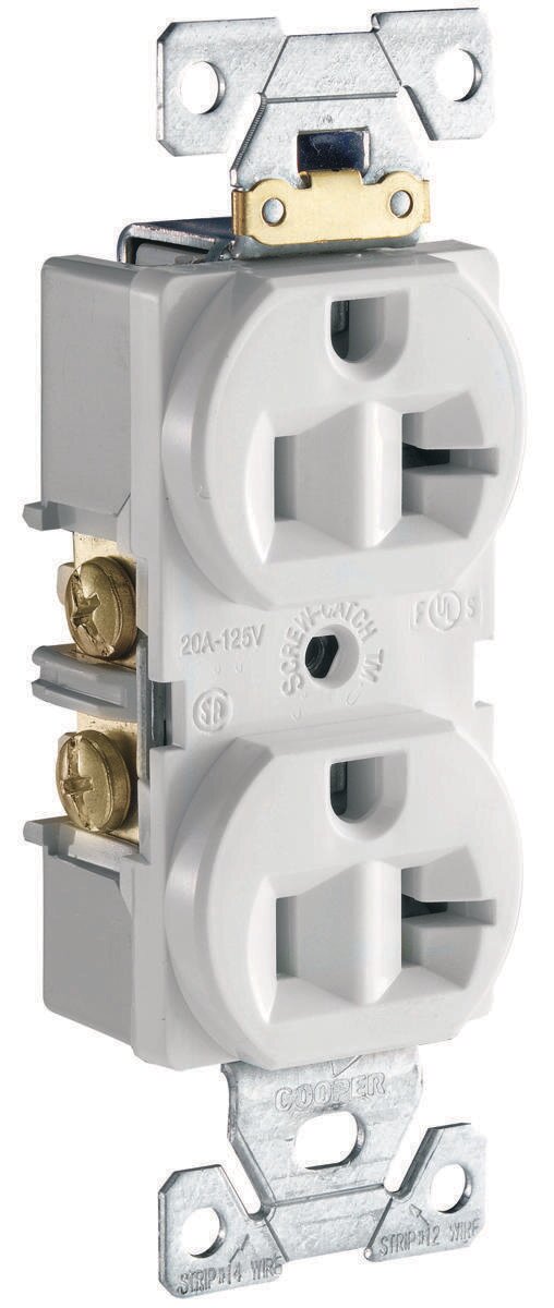 DUPLEX OUTLET WHITE 20A