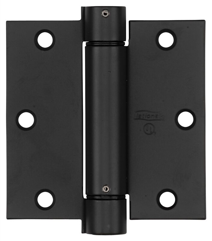 3-1/2" SPRING HINGE SQUARE BLACK