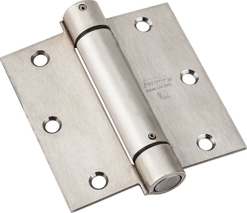 3-1/2" SPRING HINGE SQUARE STAINLESS STEEL