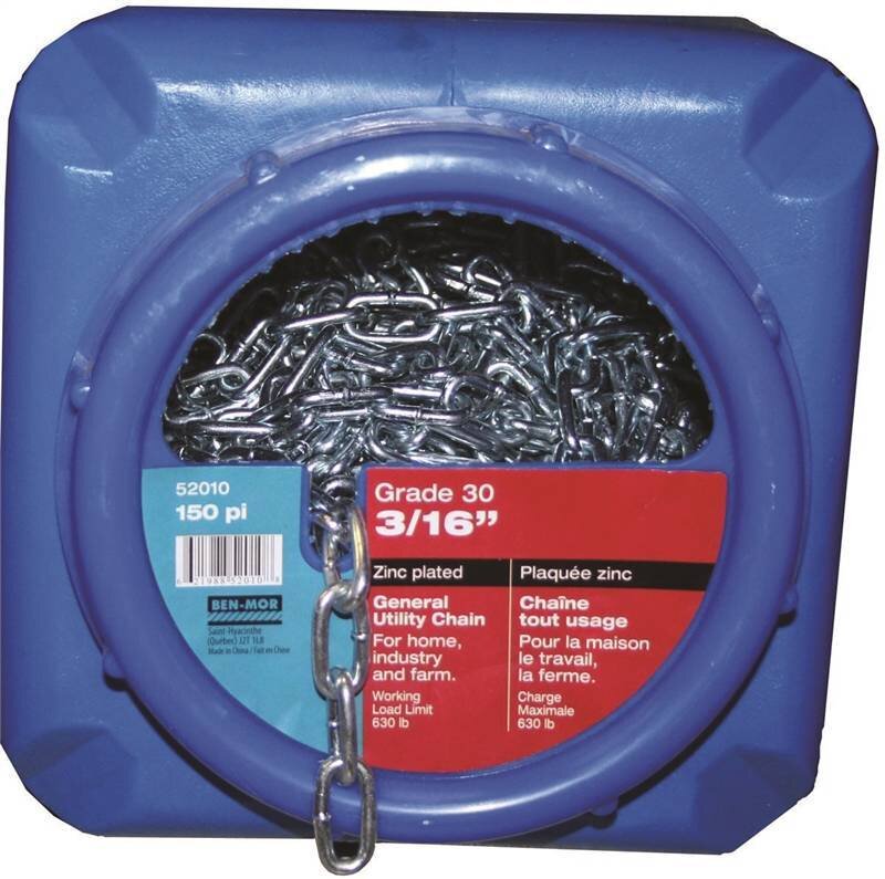 CHAIN 3/16 ZINC PLATED GRADE 30
