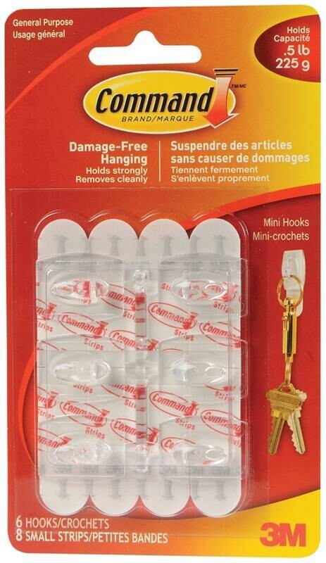 3M STICK ON MINI HOOKS