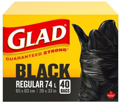 BLACK REGULAR 40PK GARBAGE BAGS