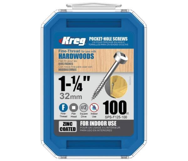 KREG ZINC 1 1/4" SCREWS FINE 100PC