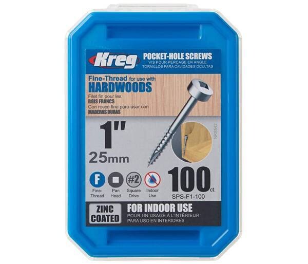 KREG ZINC 1" SCREWS FINE 100PC