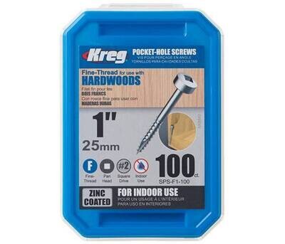 KREG ZINC 1" SCREWS FINE 100PC