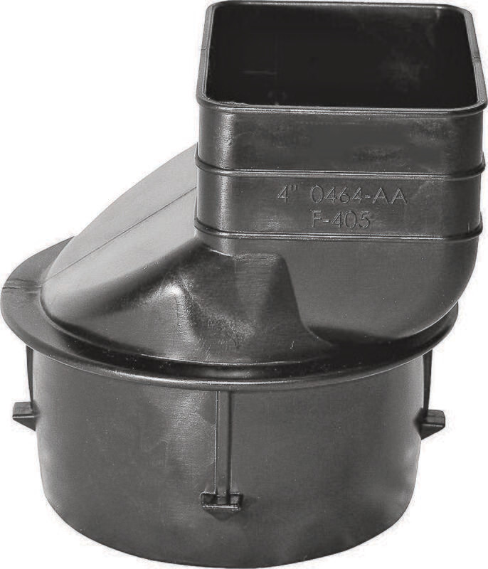 4" PVC - 2" X 3" Downspout Pipe Adapter Black