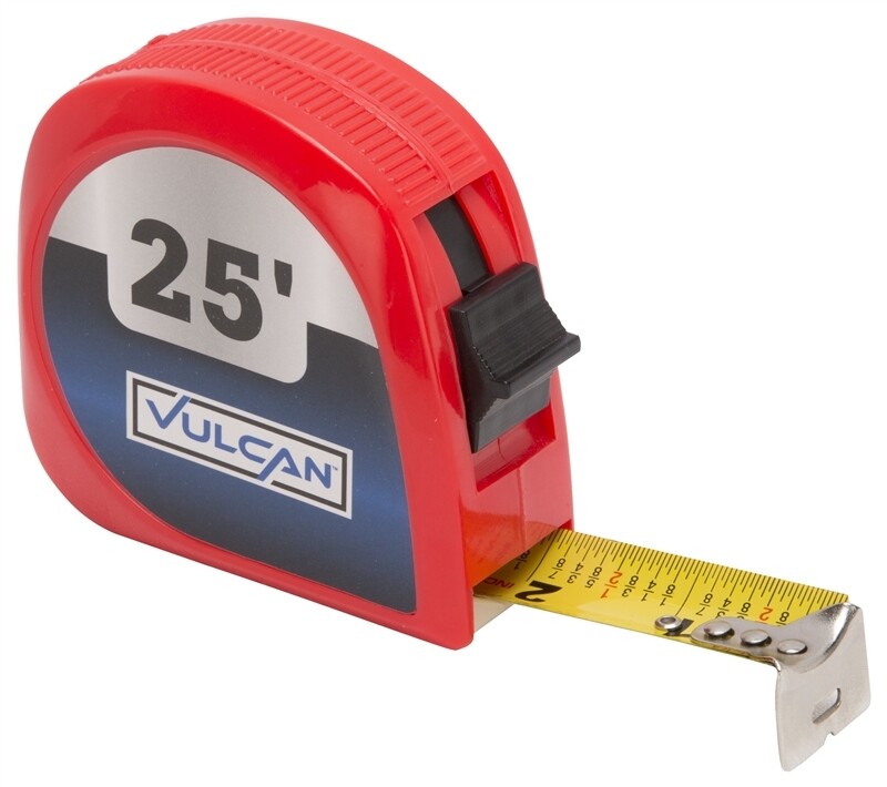 VULCAN 25' TAPE MEASURE RED