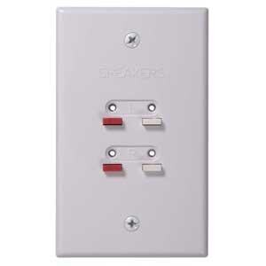 AUDIO WALL PLATE SPEAKER WIRE WHITE