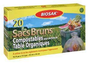 20PK BROWN COMPOST BAGS