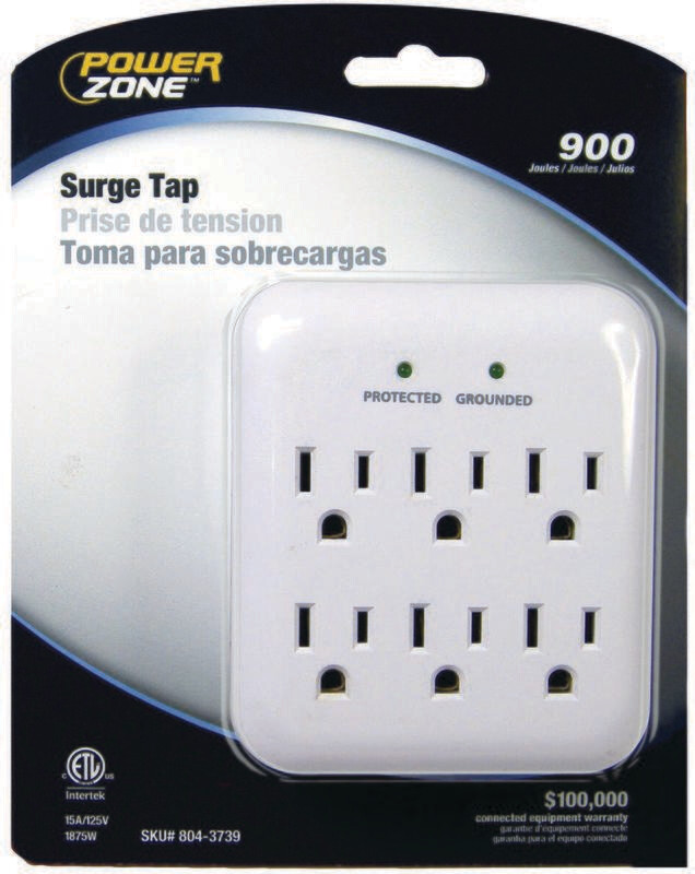 POWERZONE SURGE TAP 6 OUTLET