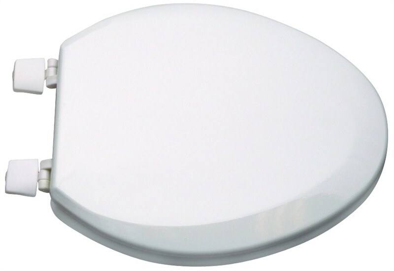 Toilet Seat Elongated White Wooden Lid