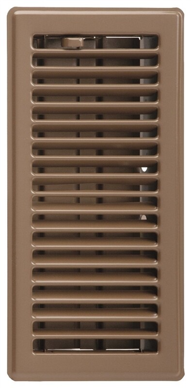 4" X 8" Metal Floor Register Brown
