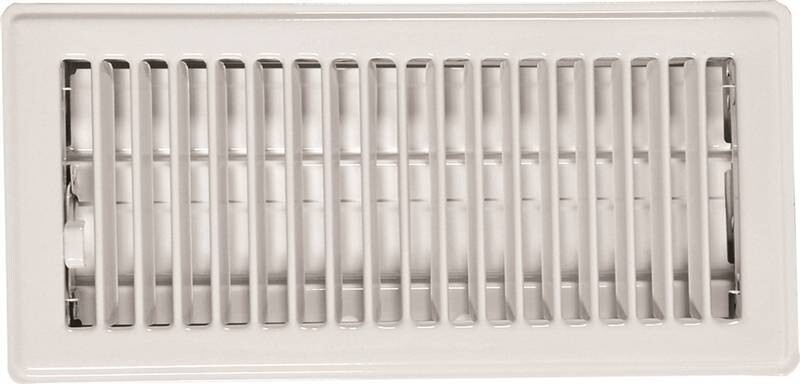 4" X 8" Metal Floor Register White