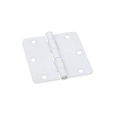 3-1/2" BUTT HINGE 1/4" RADIUS WHITE