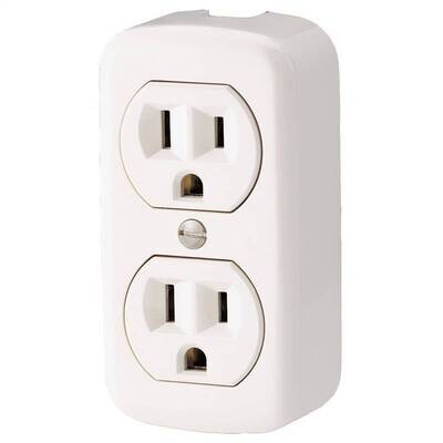 DUPLEX RECAPTACLE WHITE SURFACE MOUNT