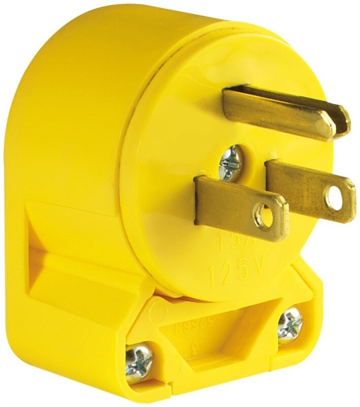 ANGLE PLUG 15a 125v 3 PRONG MALE