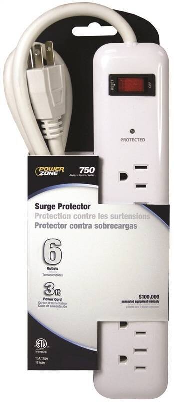 POWERZONE 6 OUTLET POWER BAR 3'
