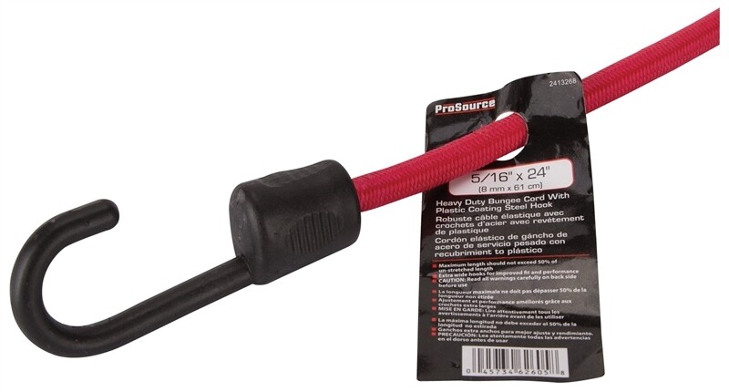 24"(8MM) BUNGEE CORD RED FIXED END