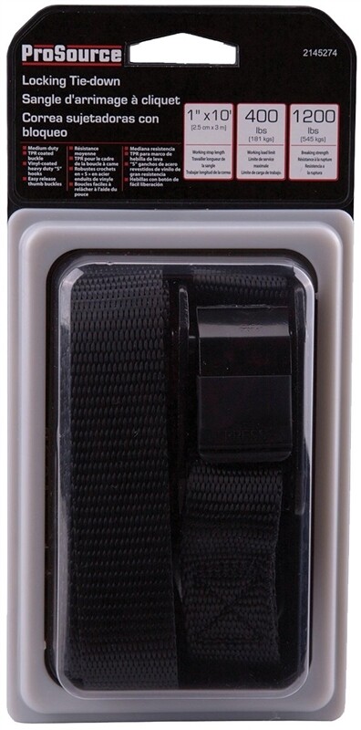 1"X10' LOCKING TIE DOWN 2PK BLACK
