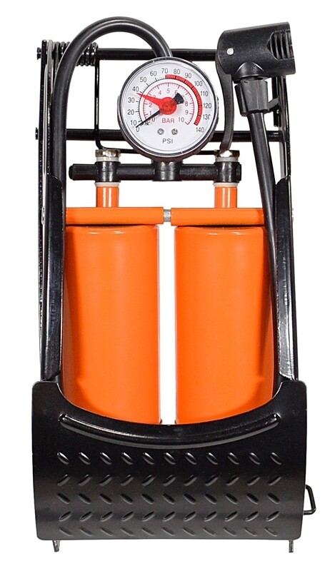 DOUBLE BARREL FOOT PUMP BIKE PUMP
