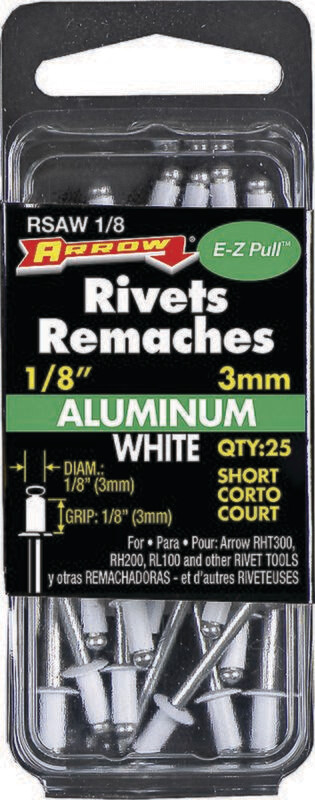 1/8" ALUMINUM RIVETS SHORT WHITE