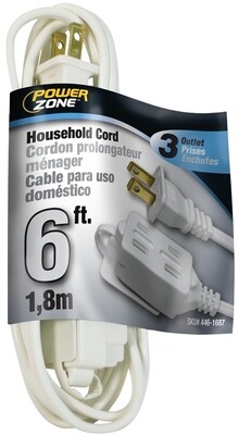 6' HOUSEHOLD CORD WHITEORD