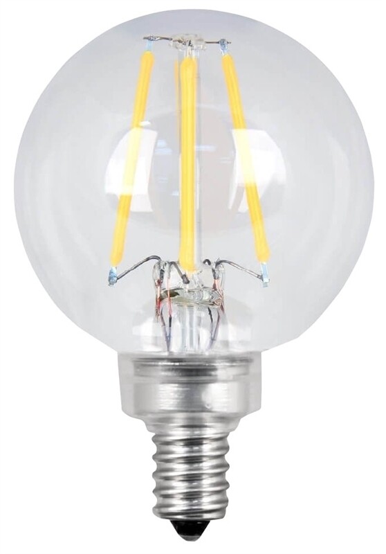 LED G16 GLOBE BULB CLEAR 4W 2PK 2700K