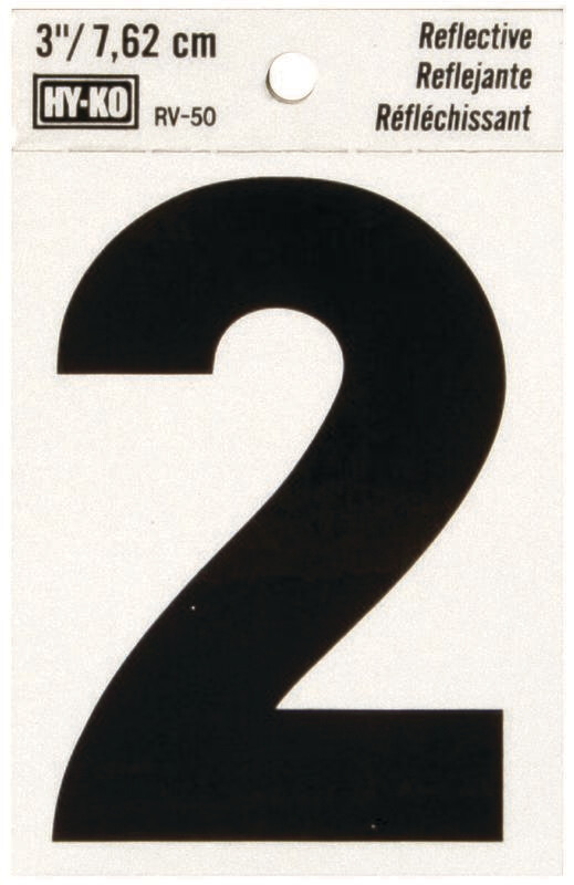 #2 3" BLACK NUMBER STICKER
