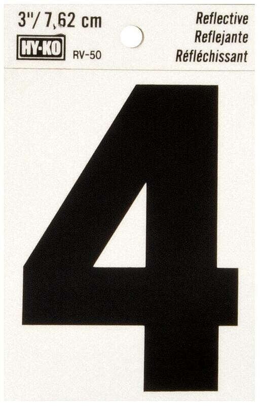 #4 3" BLACK NUMBER STICKER